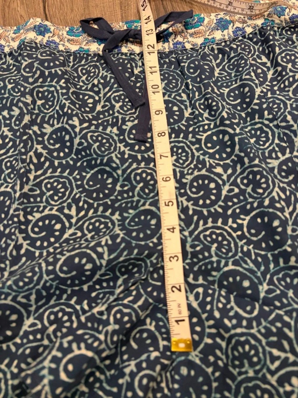 New Sundance Kai Shorts Blue Floral Bohemian Lightweight Cotton XL Beach Boho - Picture 10 of 12